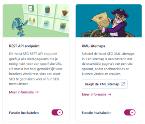 Yoast sitemap activeren